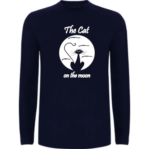 Camiseta manga larga chico - The cat on the moon