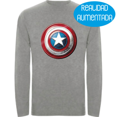 Camiseta manga corta niño - Escudo Capitán América Realidad Aumentada.