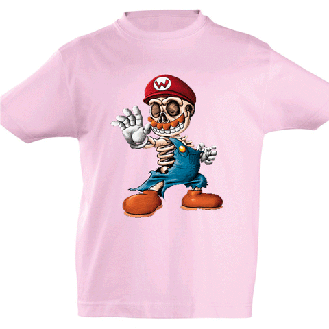 Camiseta manga corta niño - Super Mario esqueleto. – Camisetas Albahaca